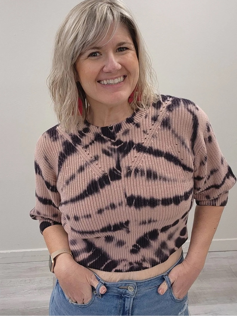 Young Fabulous & Broke Cropped Tie-Dye Sweater - Size Medium